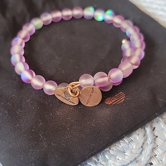 Alex ☆ Ani Seaglass Beaded Wrap Bracelet, Amethyst - Picture 2 of 3